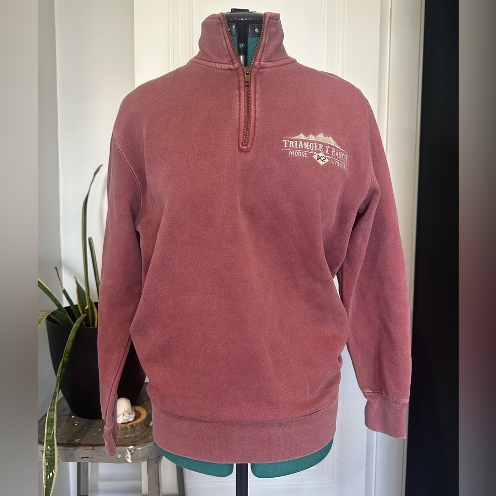 TRIANGLE X GUEST RANCH Women's Maroon Quarter-Zip Sweatshirt